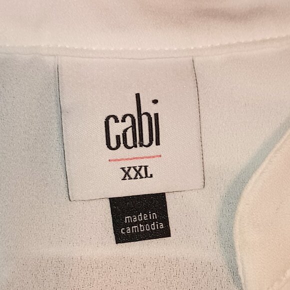 Cabi Size XXL White Sleeveless Ruffle Top - Picture 2 of 10